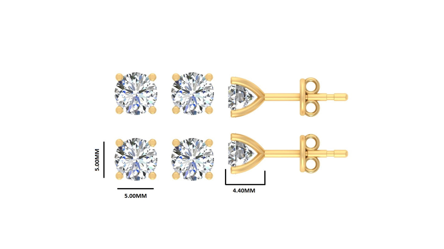 Classic Blissful Solitaire Lab Diamond Martini Studs Earrings