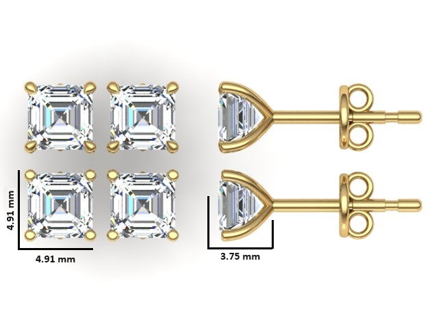Classic Blissful Solitaire Lab Diamond Martini Studs Earrings