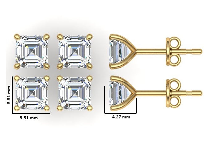 Classic Blissful Solitaire Lab Diamond Martini Studs Earrings