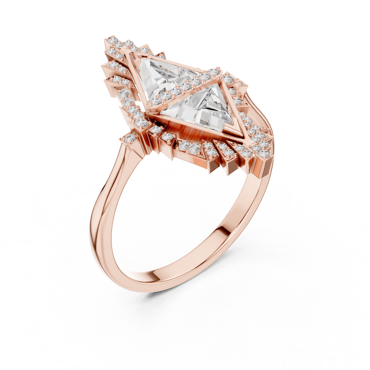 Lozenge Shape Glistening Lab Diamond Ring For Women