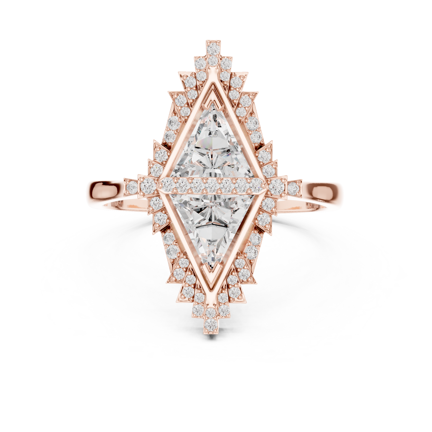 Lozenge Shape Glistening Lab Diamond Ring For Women