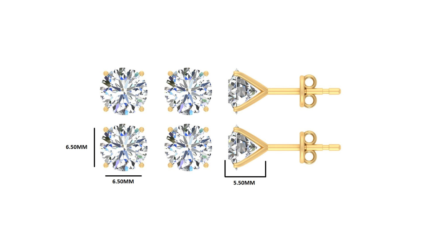 Classic Blissful Solitaire Lab Diamond Martini Studs Earrings