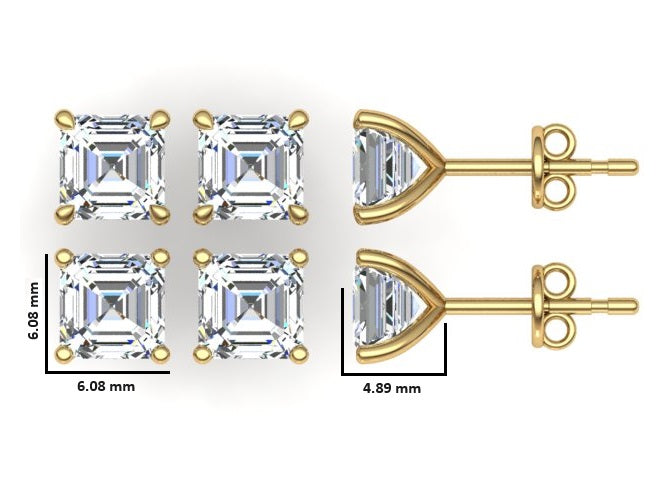 Classic Blissful Solitaire Lab Diamond Martini Studs Earrings