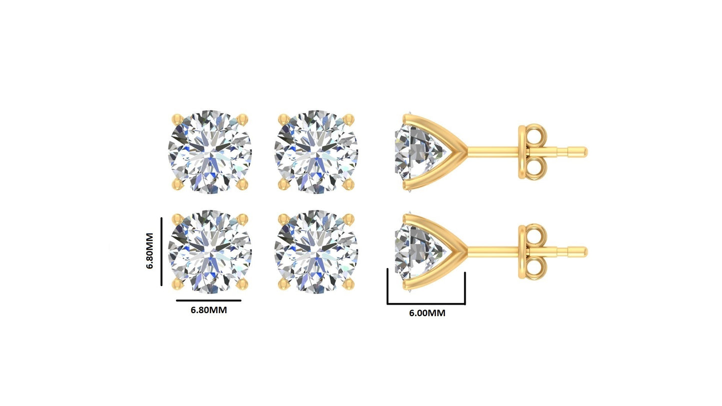 Classic Blissful Solitaire Lab Diamond Martini Studs Earrings