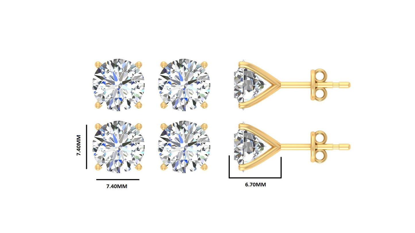 Classic Blissful Solitaire Lab Diamond Martini Studs Earrings