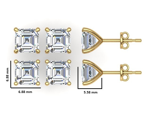 Classic Blissful Solitaire Lab Diamond Martini Studs Earrings