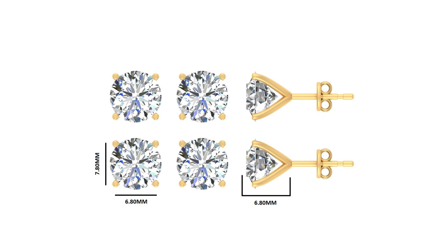 Classic Blissful Solitaire Lab Diamond Martini Studs Earrings