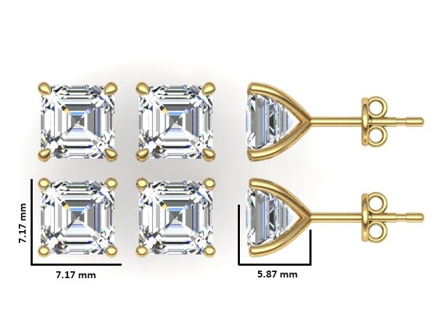 Classic Blissful Solitaire Lab Diamond Martini Studs Earrings