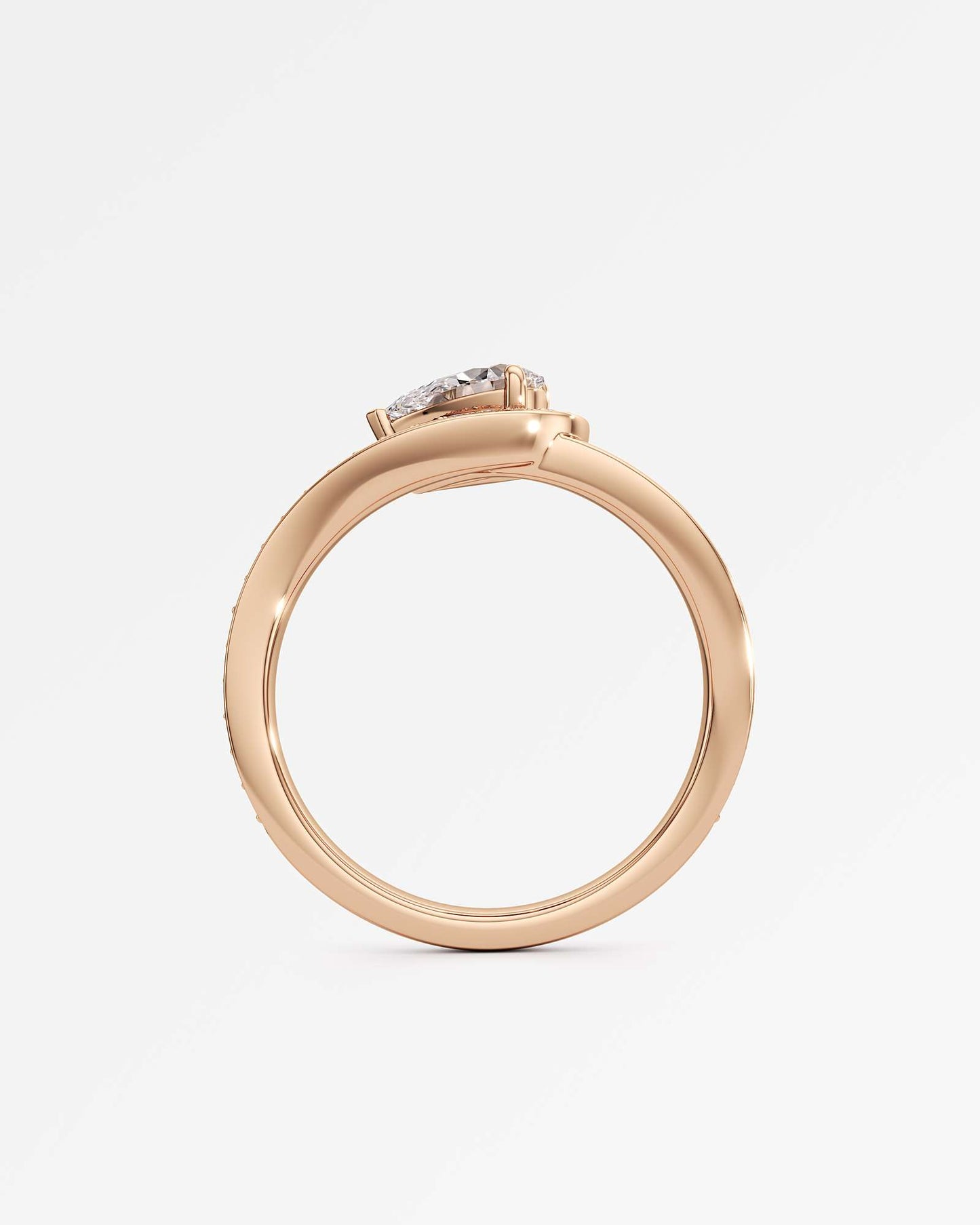 Twist Design Pear Cut Lab Diamond Ring – Certified 0.5 Ct Diamond