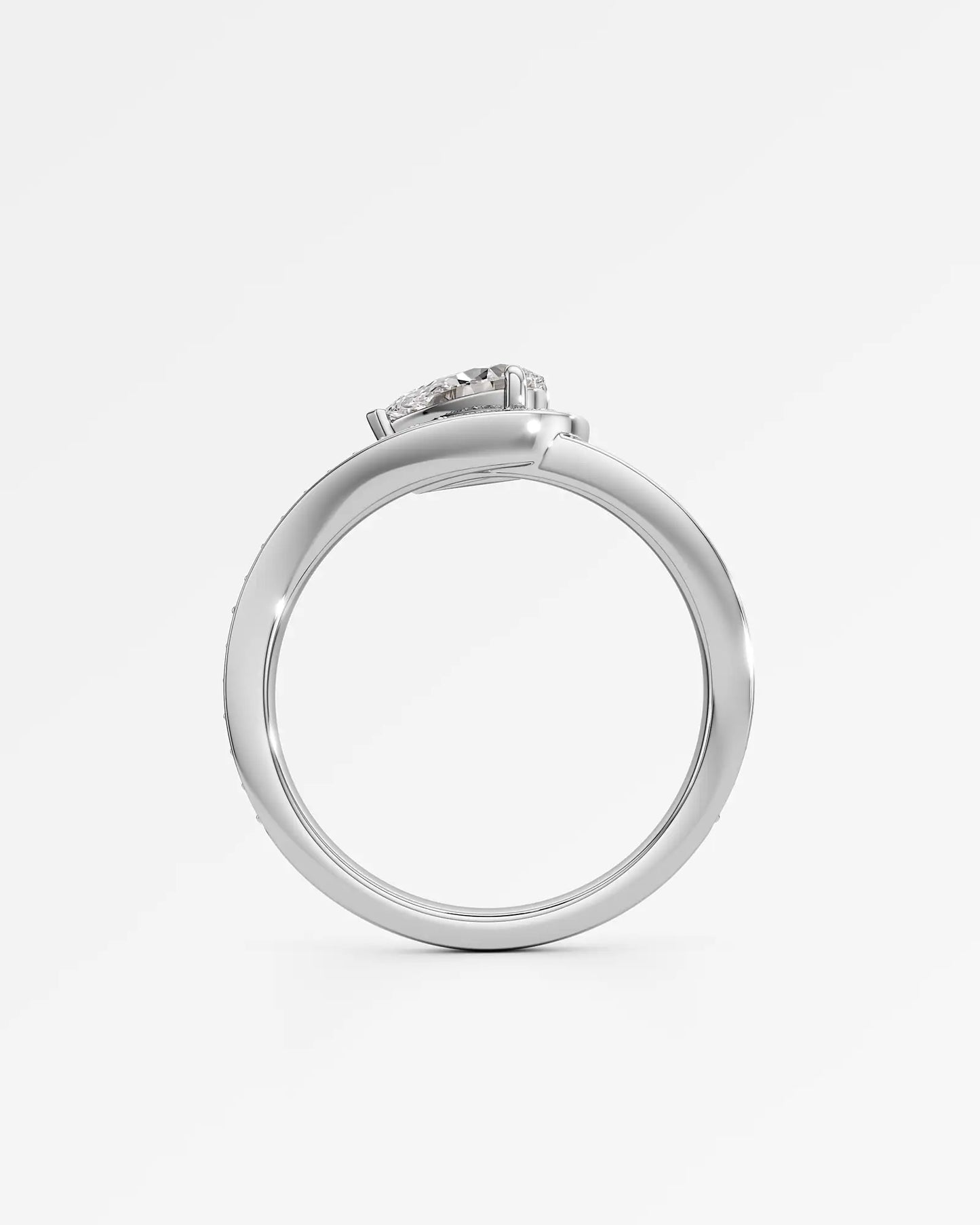 Twist Design Pear Cut Lab Diamond Ring – Certified 0.5 Ct Diamond
