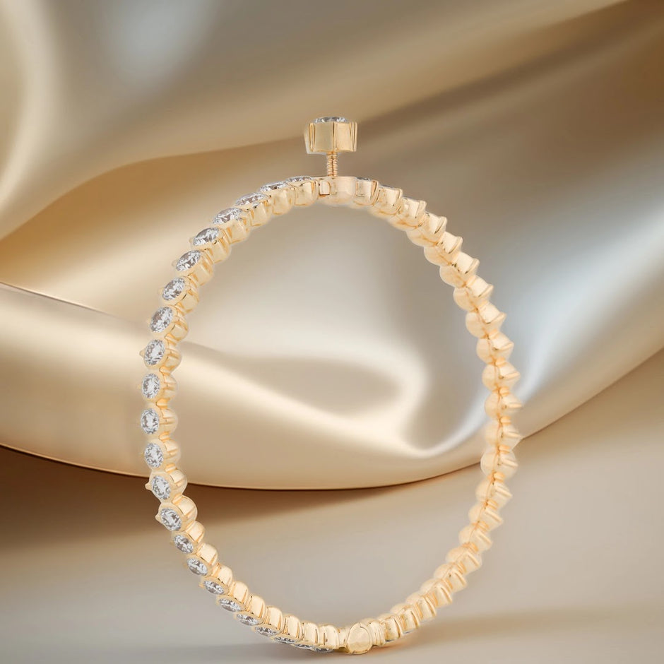11.3 Ct Round Lab-Grown Diamond Bangle — view 1