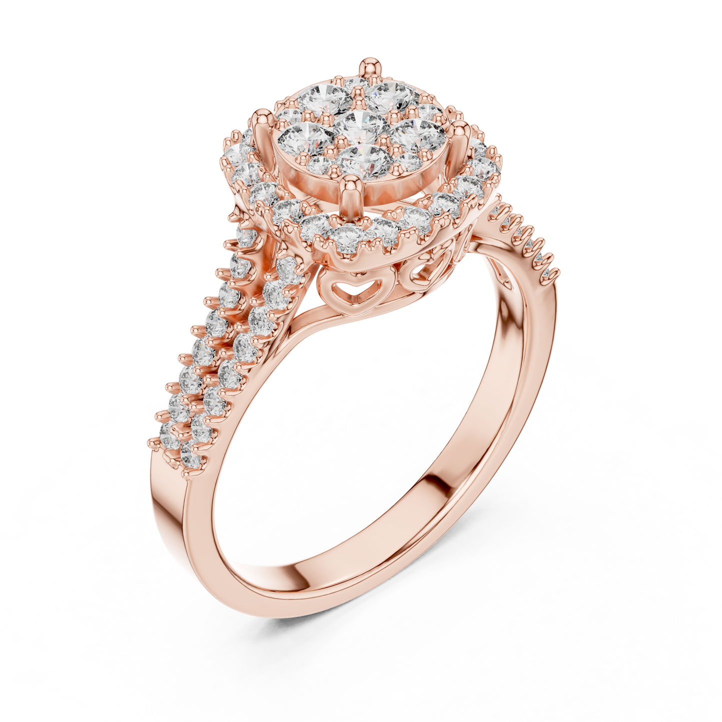 Ethereal Spark Royal Look – Cluster Style Lab Diamond Engagement Ring