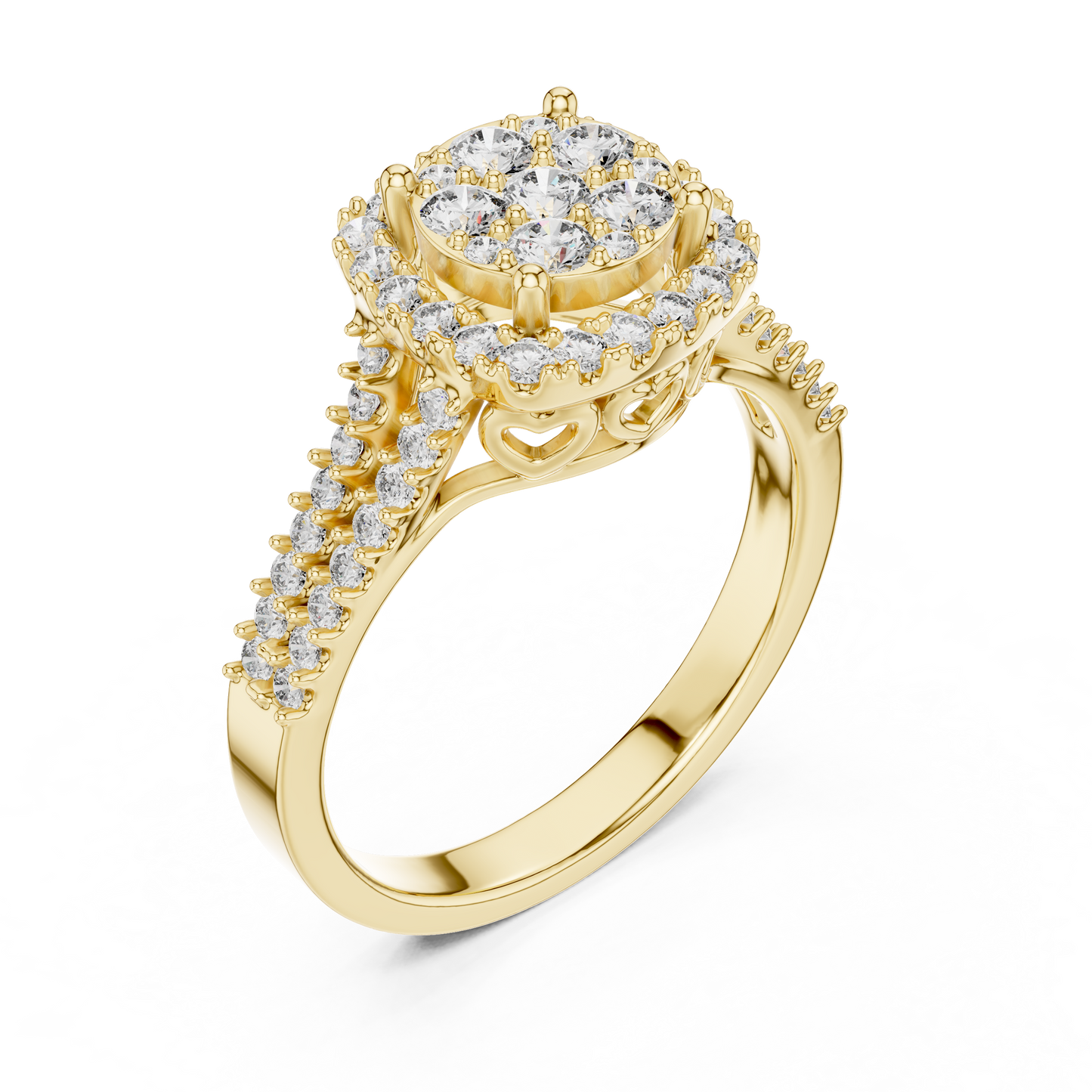 Ethereal Spark Royal Look – Cluster Style Lab Diamond Engagement Ring