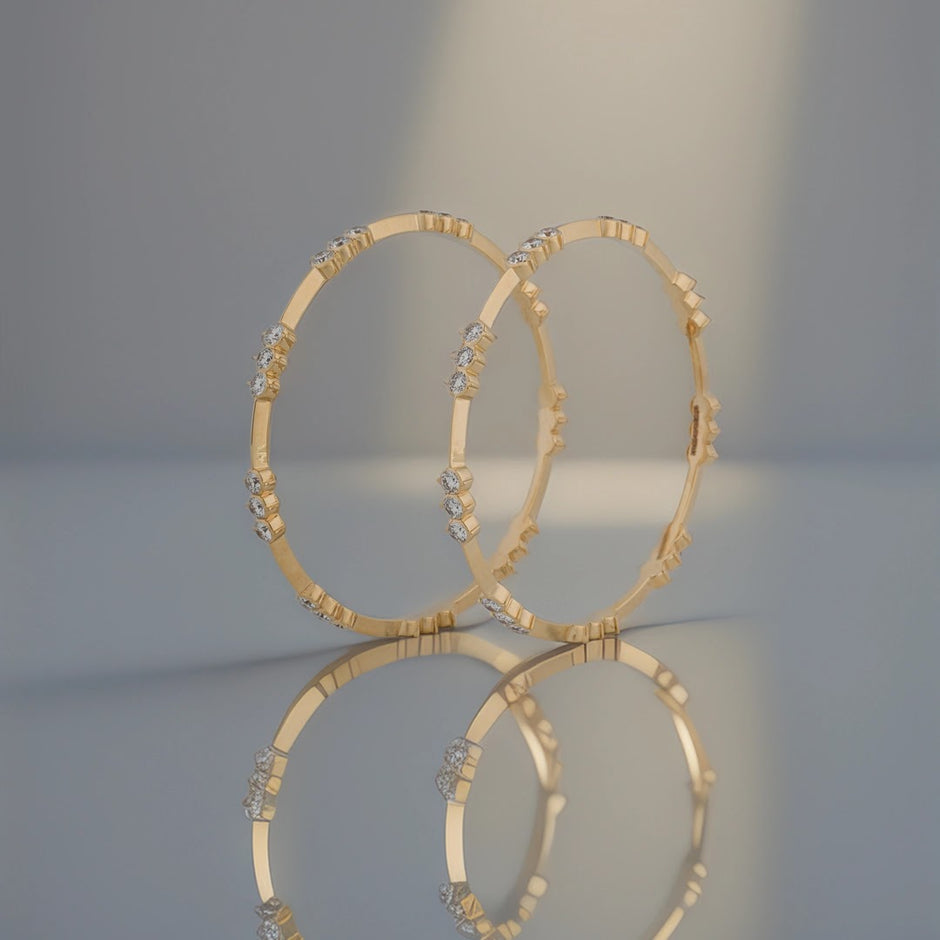 9.16 Ct Round Lab-Grown Diamond Bangle — view 1