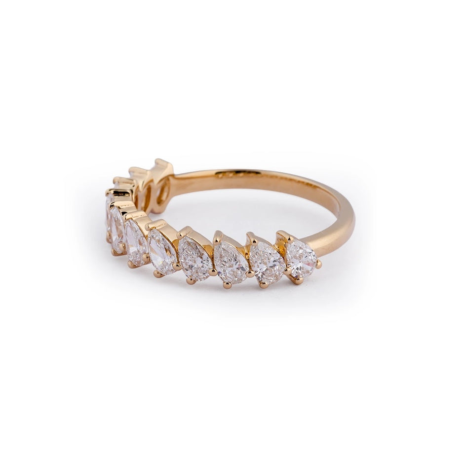 Pear Lab-Grown Diamond Half-Eternity Band - front view