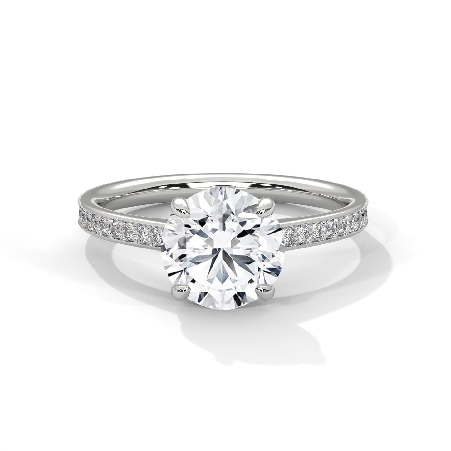 Luster 2 Carat Round Solitaire Lab Diamond Wedding Ring