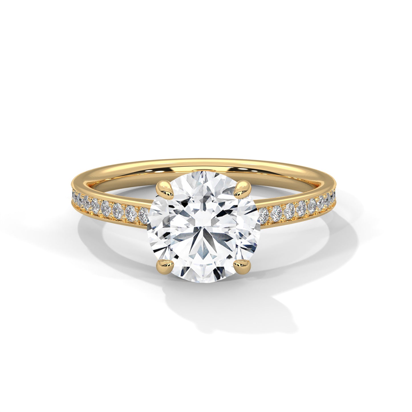 Luster 2 Carat Round Solitaire Lab Diamond Wedding Ring
