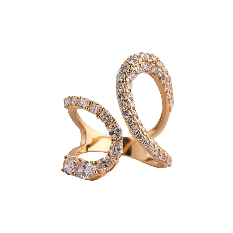 Serpentine Pavé Runway Cocktail Ring — view 1