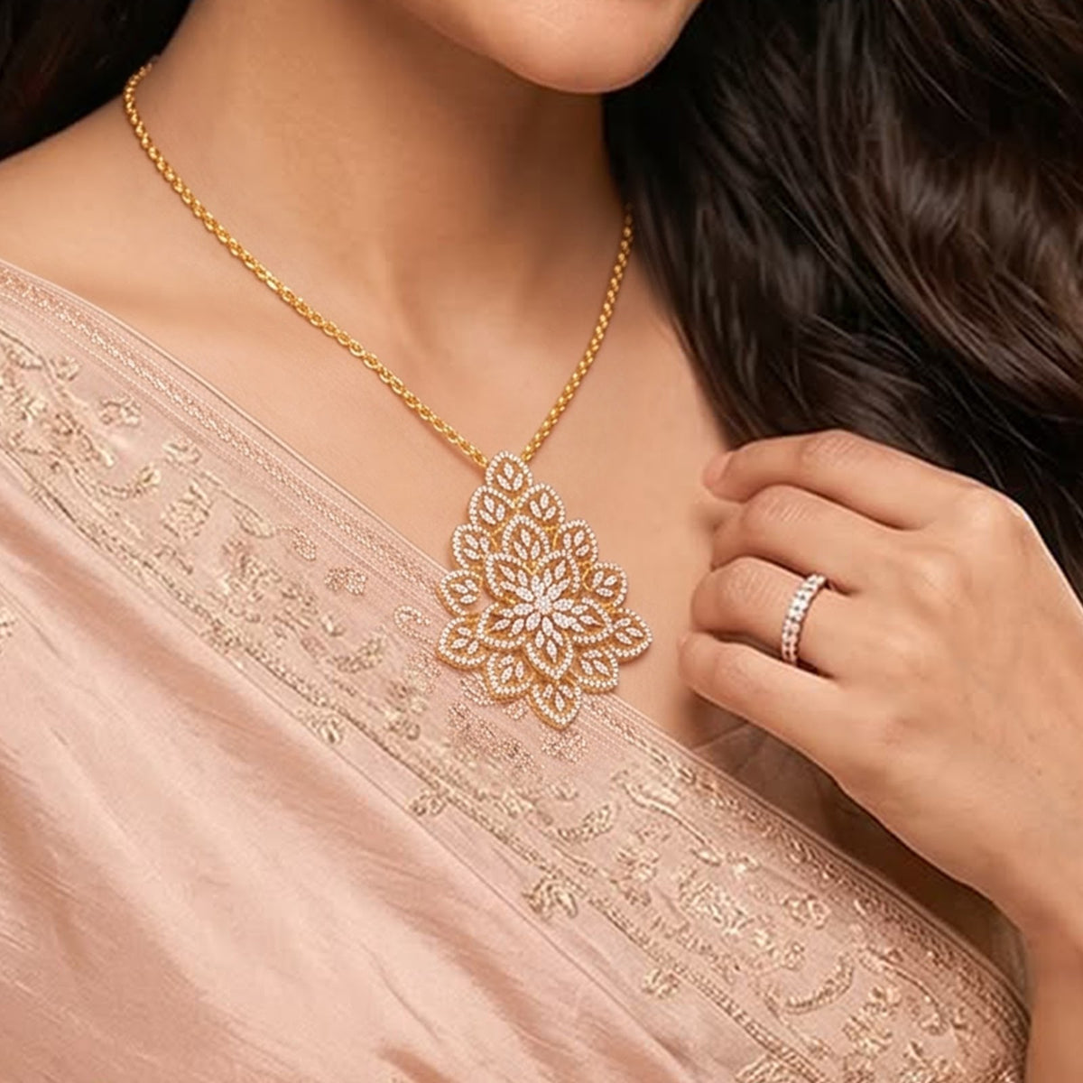 2.82 Carat Lab-Grown Diamond Pendant Set for Women - view 3