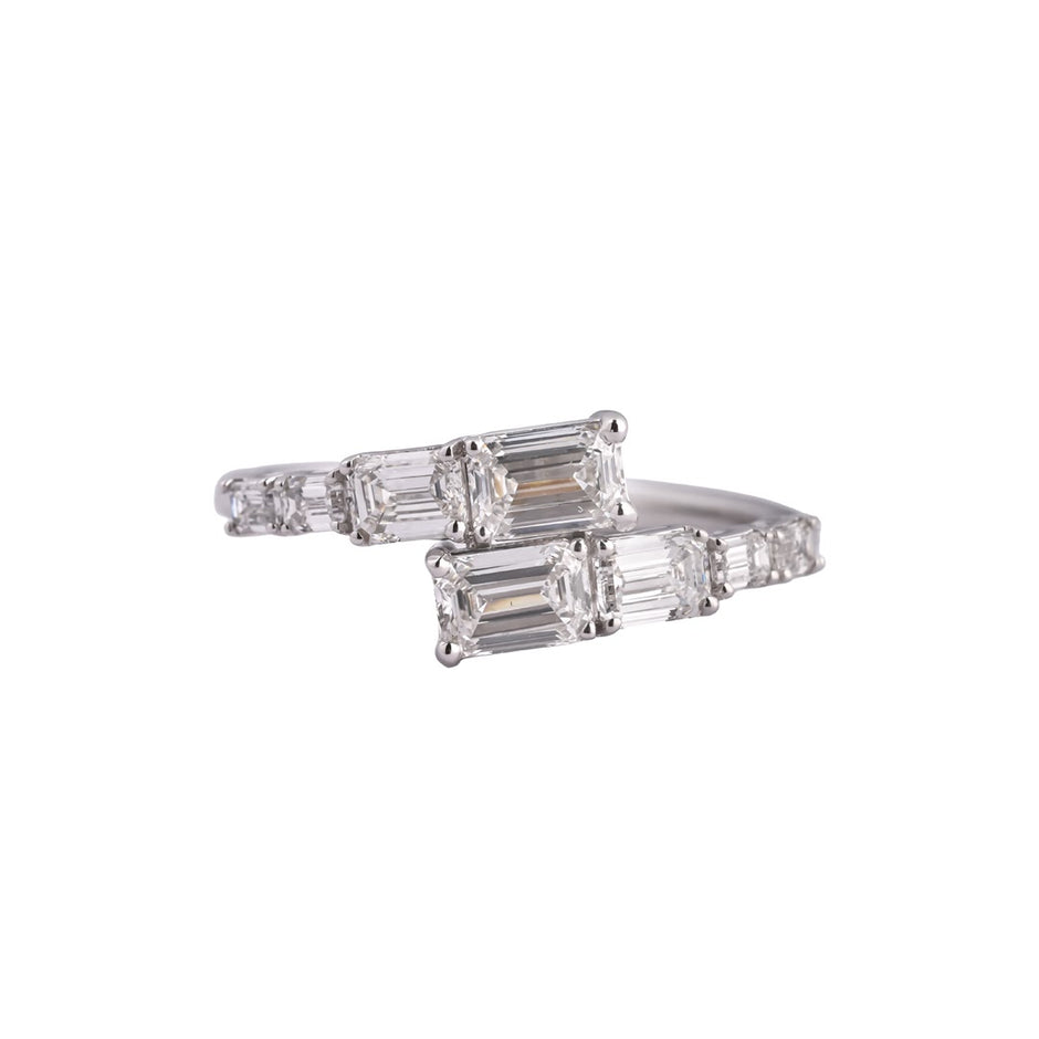 Metro Emerald-Cut Bypass Ring — view 1