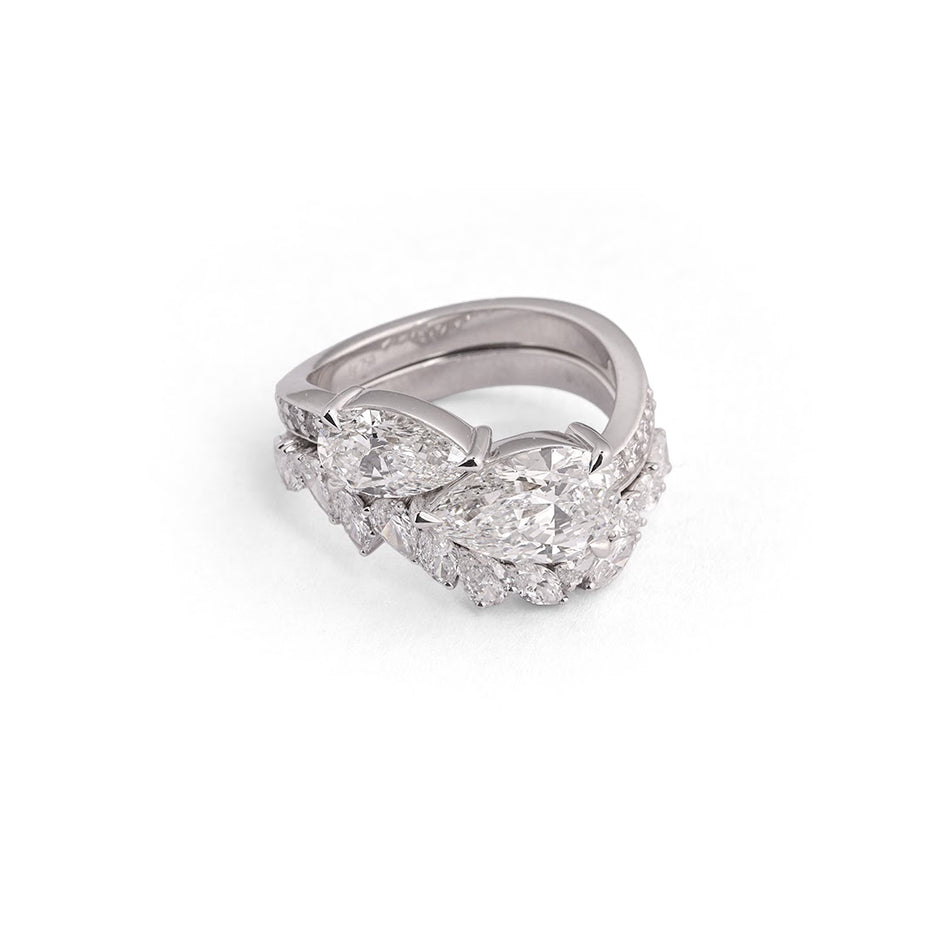 Multi-Shape Bypass Lab-Grown Diamond Ring - worn view