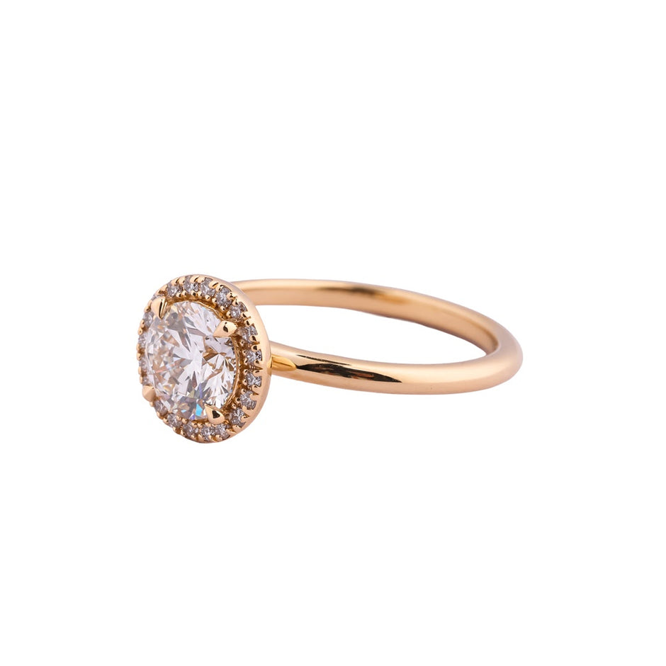 Aurelia Round Micro-Halo Solitaire Ring — view 2