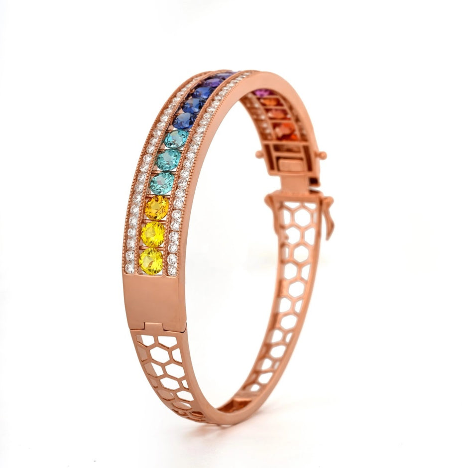 1.69 Carat Lab-Grown Diamond Bracelet with Colour Stones for Women - view 1