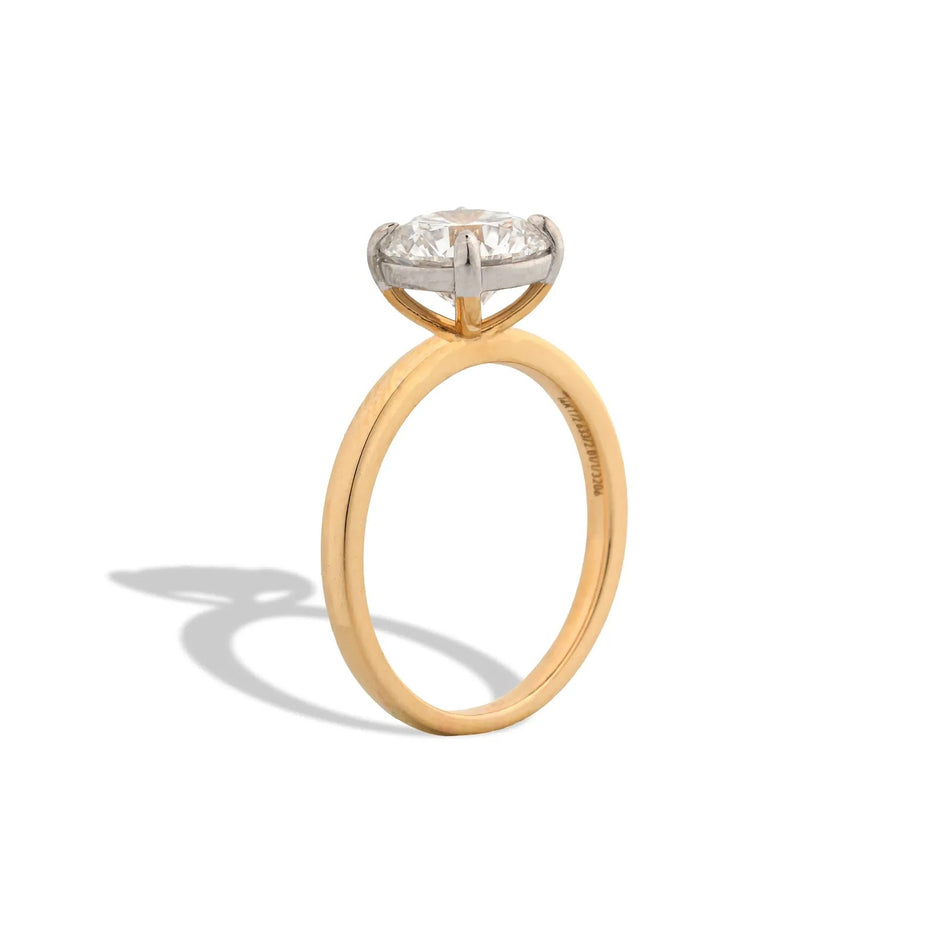Seraph Round Hidden-Halo Solitaire Ring — profile view