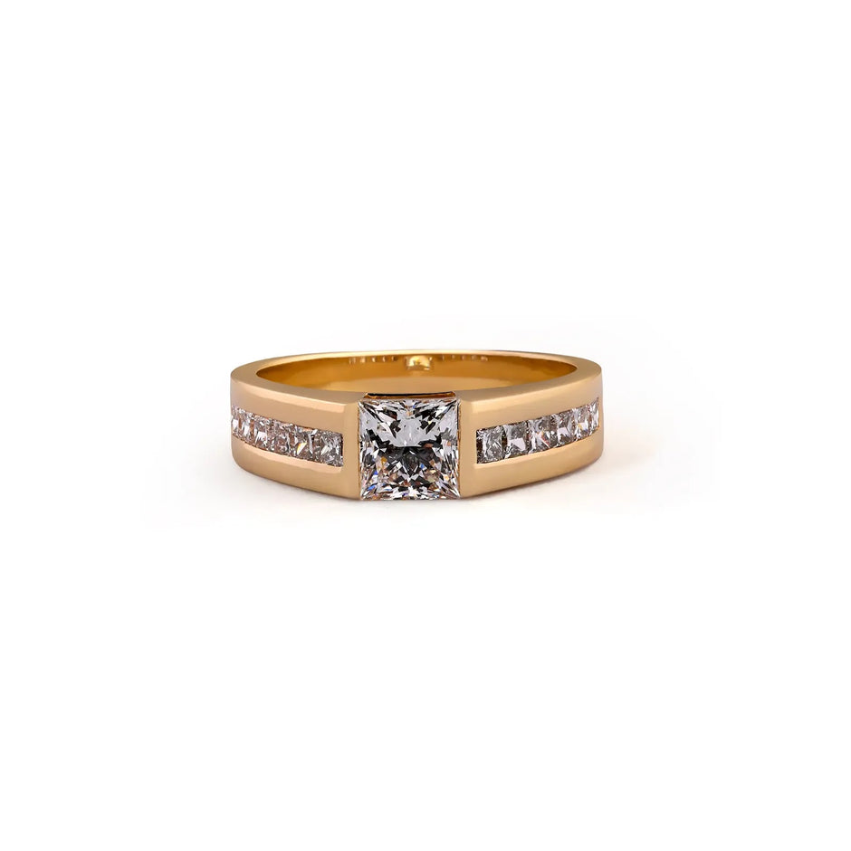 Regent Princess Channel Diamond Band — front view