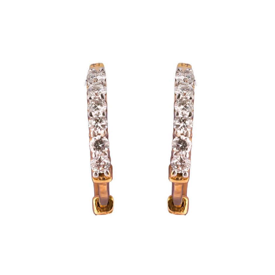 Sera Lumière Petite Linear Diamond Huggie Earrings