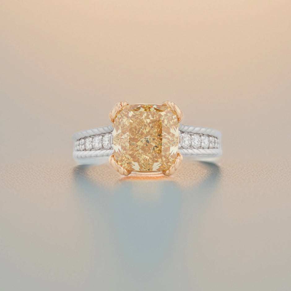 Marisol Fancy Radiant Double-Row Pavé Ring — front view