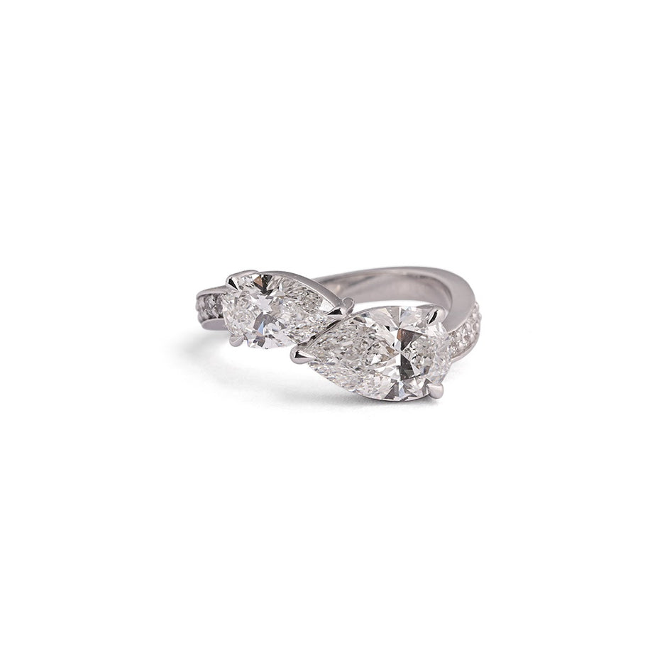 Multi-Shape Bypass Lab-Grown Diamond Ring - angled view