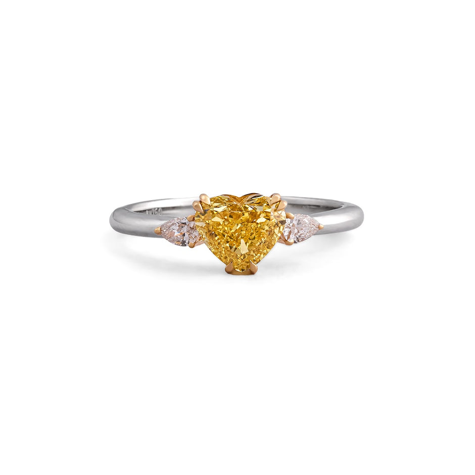 Solenne Heart & Pear Three-Stone Ring — view 1