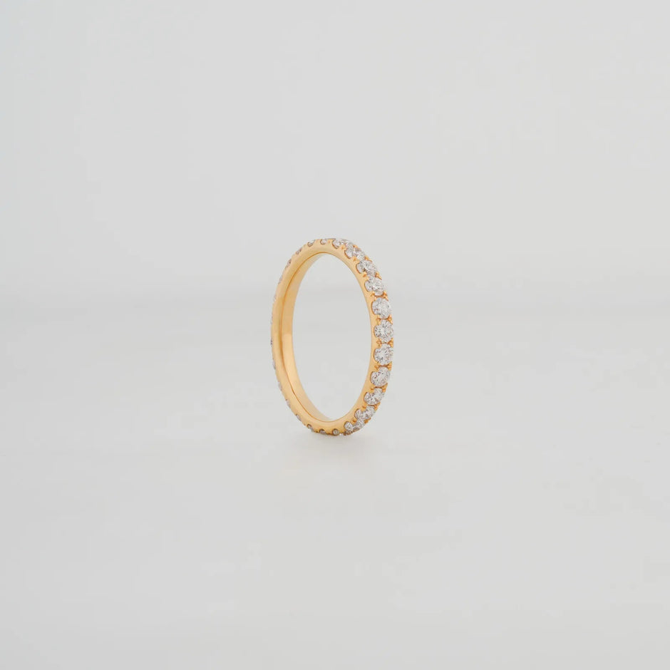 Eterna Delicate Round Diamond Eternity Band — angled view