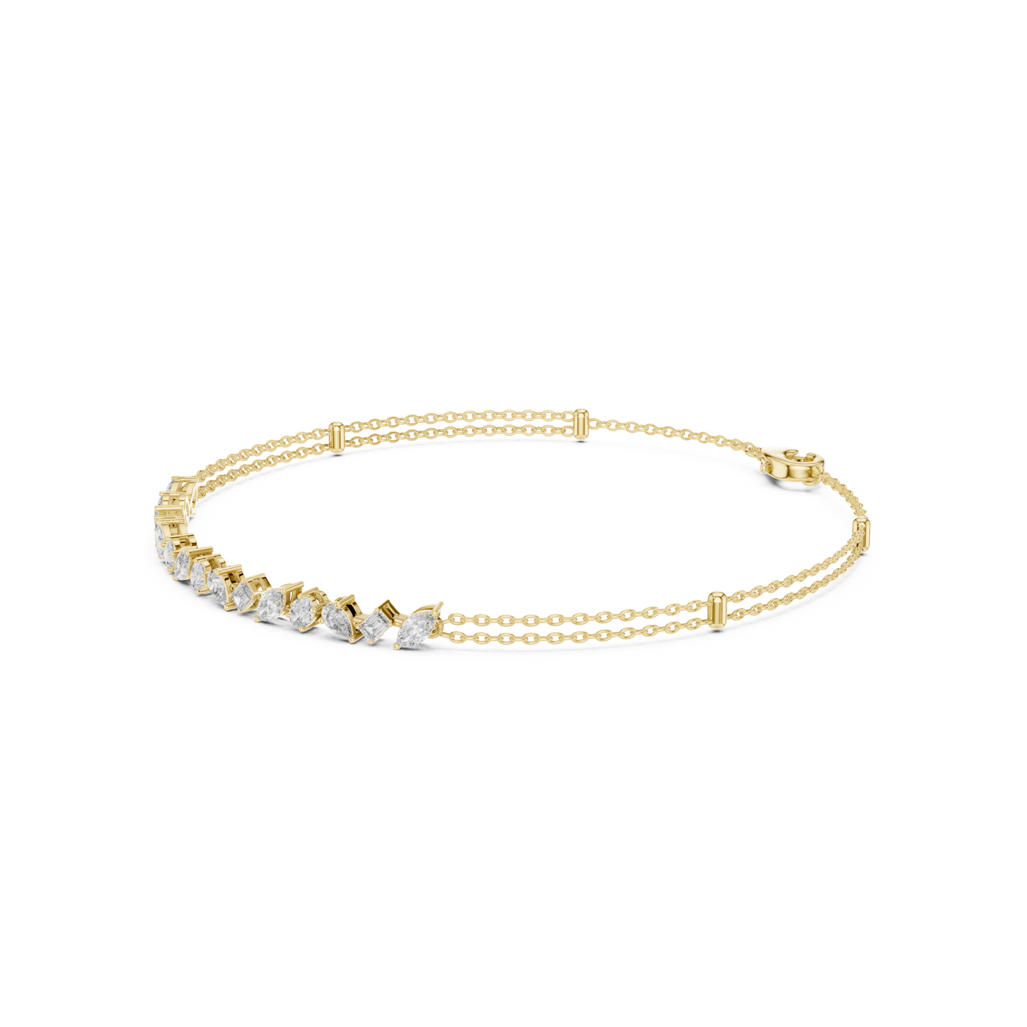 Timeless Bond Multi-Shape Lab Diamond Tennis Bracelet - A Token of Friendship & Luxury