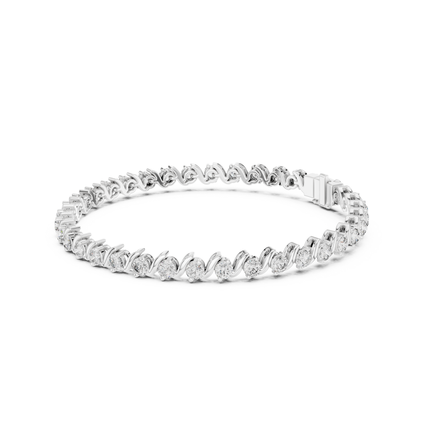 Twist of Artistic Charm Round Lab Diamond Tennis Bracelet For Women Workwear