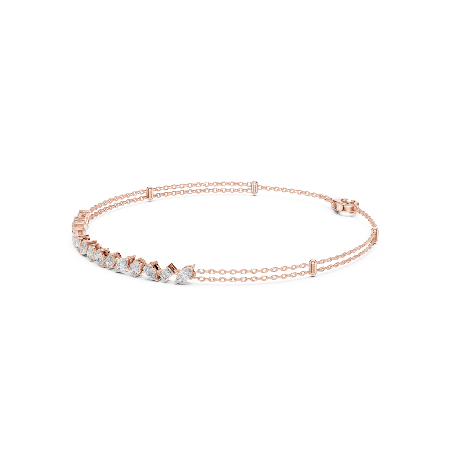 Timeless Bond Multi-Shape Lab Diamond Tennis Bracelet - A Token of Friendship & Luxury