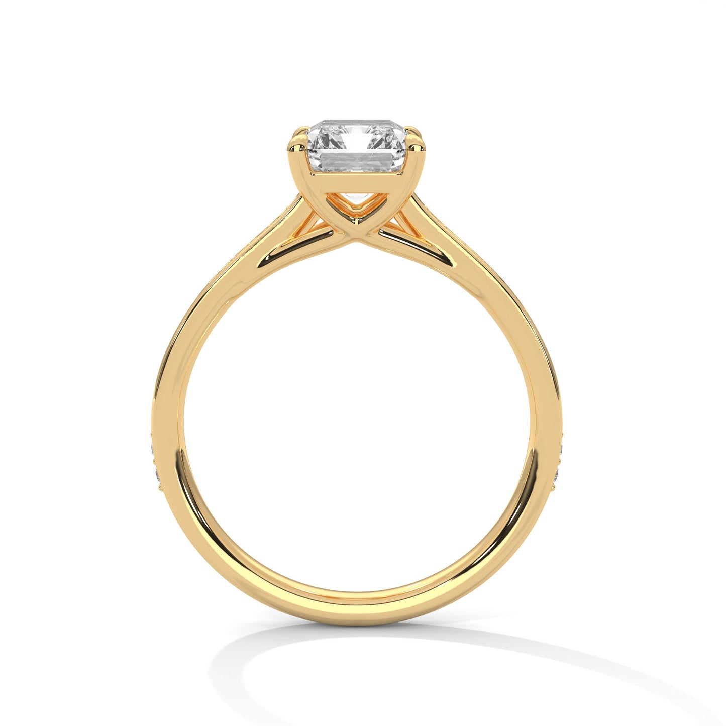 Solitaire Elongated Ring in 1.75 Carat Emerald Lab Diamond