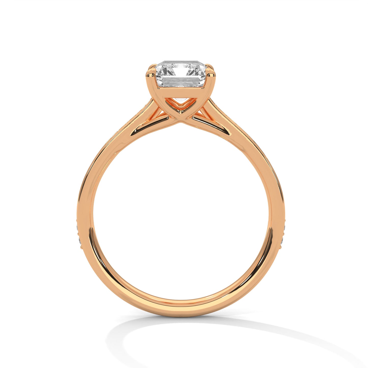 Solitaire Elongated Ring in 1.75 Carat Emerald Lab Diamond