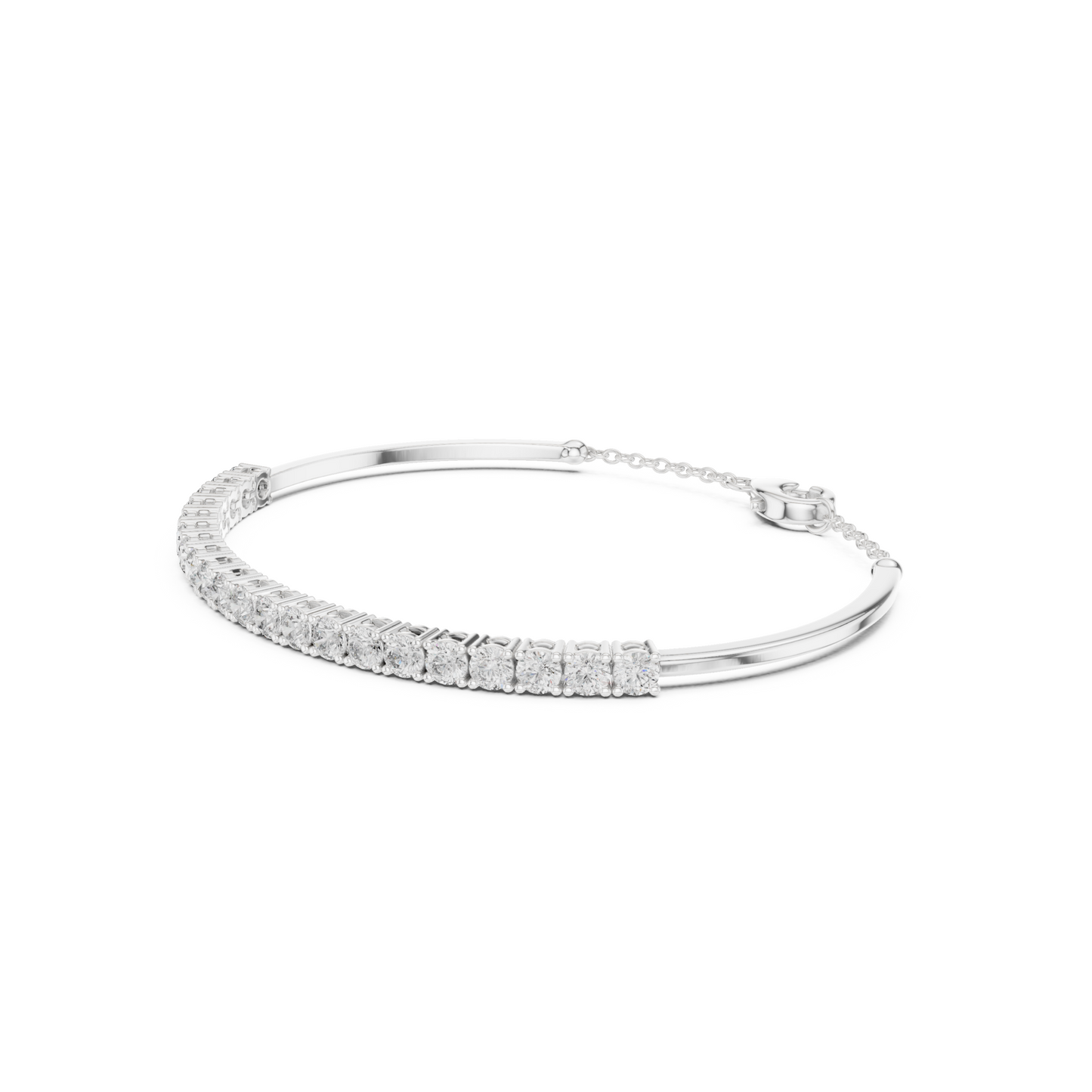 Idiom of Style And Budget Luxury Lab Diamond Tennis Bracelet With Chain For Office Wear