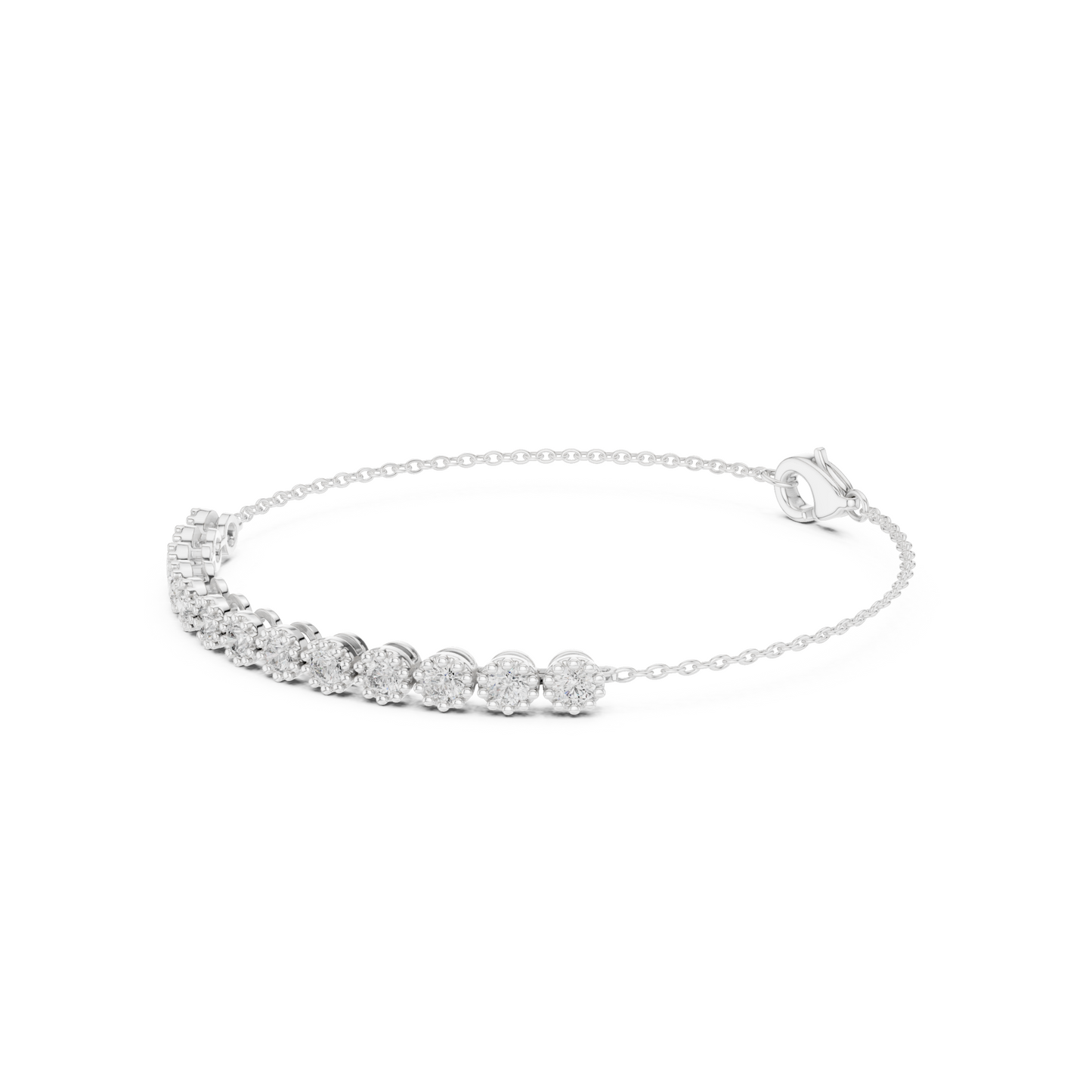 Office Chic Round Lab Diamond Tennis Chain Bracelet – Pocket-Friendly Luxury for Working Women