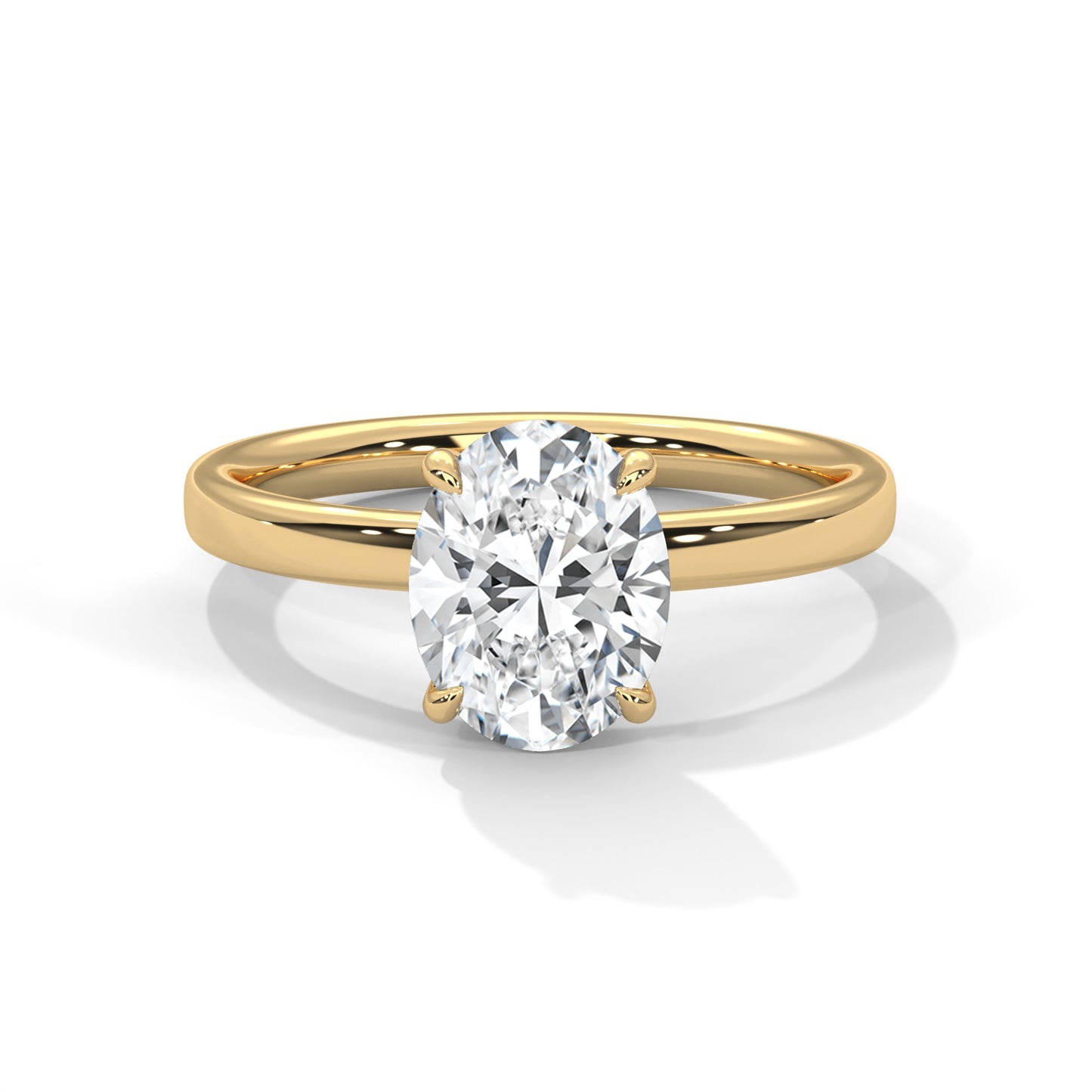 Elegant Modern 1.67 Carat Oval Solitaire Lab Diamond Ring For Women