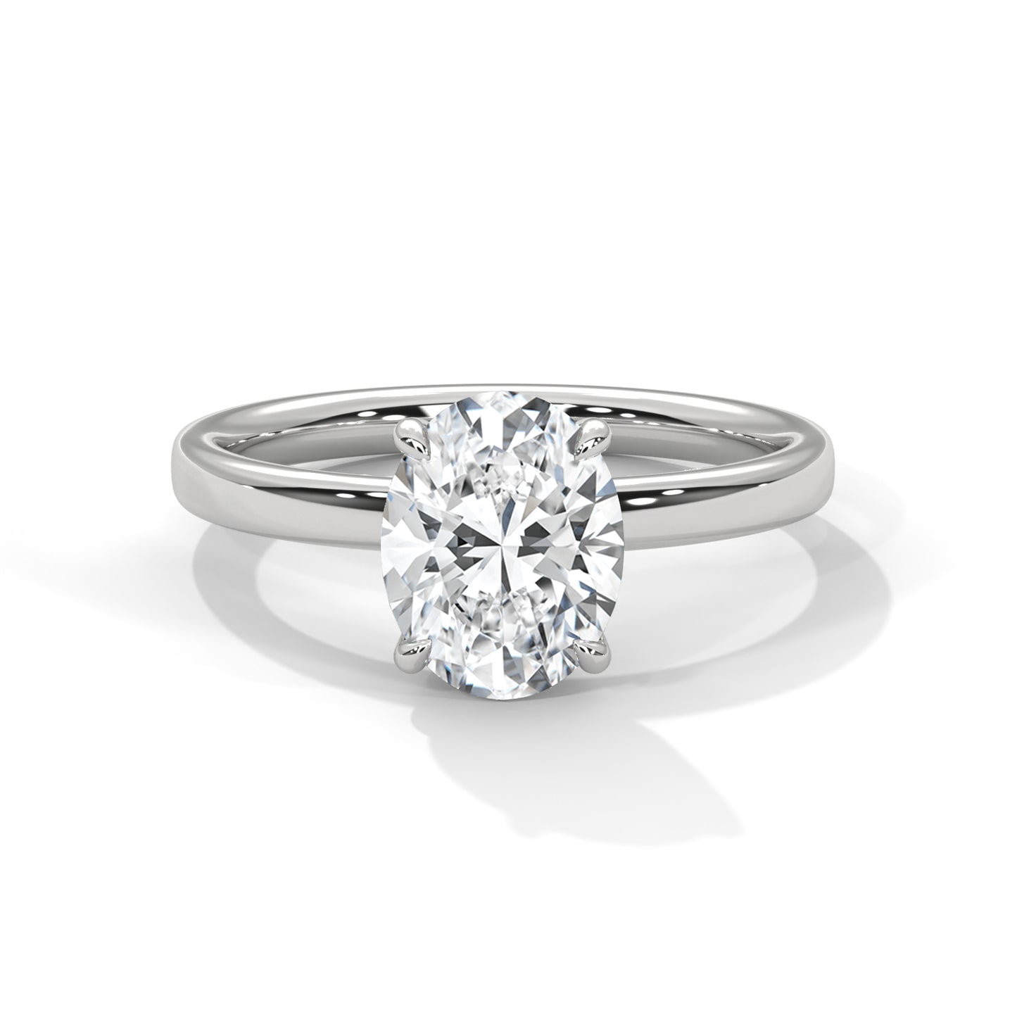 Elegant Modern 1.67 Carat Oval Solitaire Lab Diamond Ring For Women