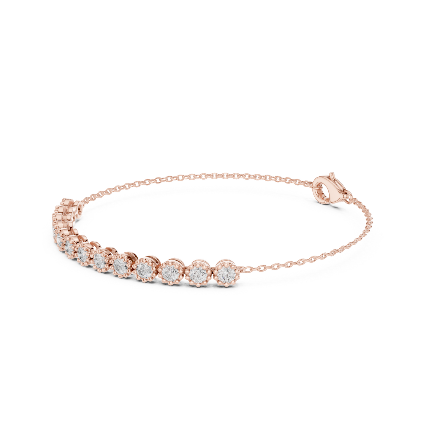 Office Chic Round Lab Diamond Tennis Chain Bracelet – Pocket-Friendly Luxury for Working Women