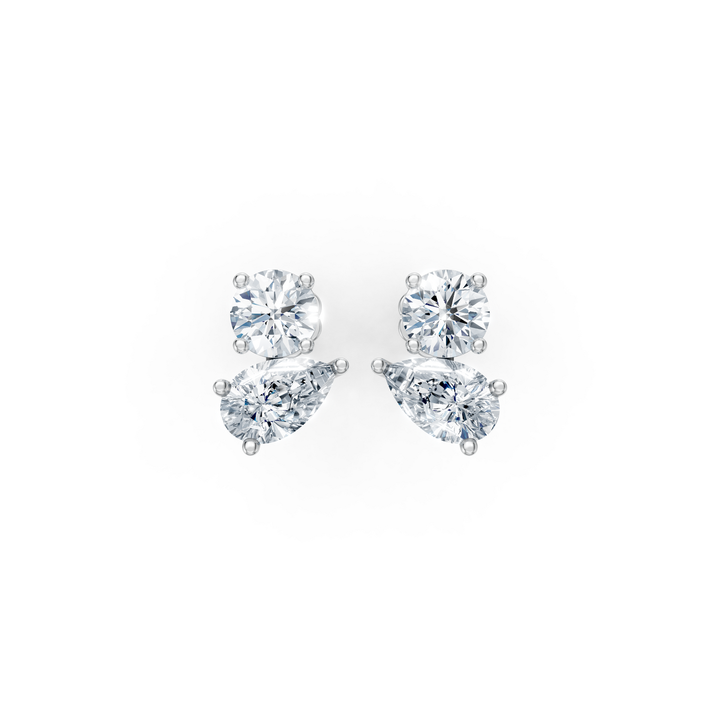 Premium Two Stone Chic Lab Diamond Earrings