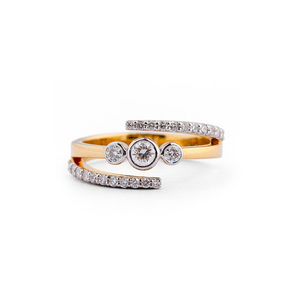 Layered Wrap Lab-Grown Diamond Ring - front view