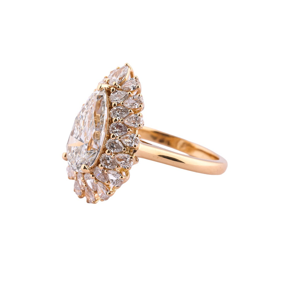 Jardin Pear Bloom Halo Cocktail Ring — view 2