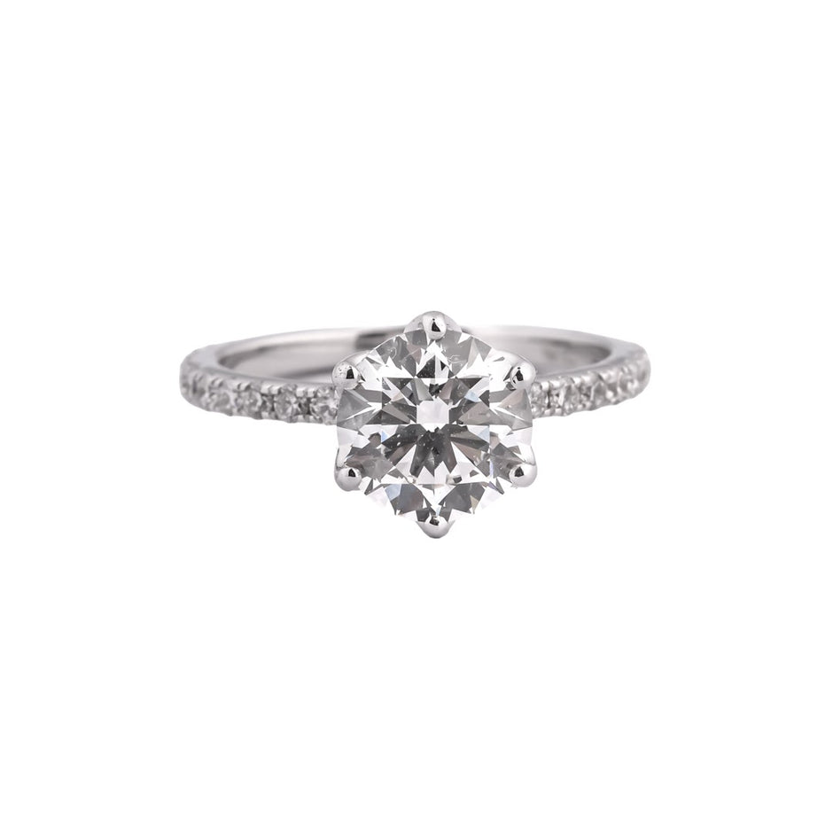 Lucent Round Pavé Solitaire Ring — view 1