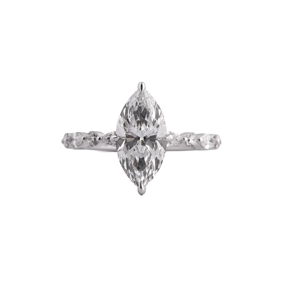 Élan Marquise Pavé Solitaire Ring — view 1