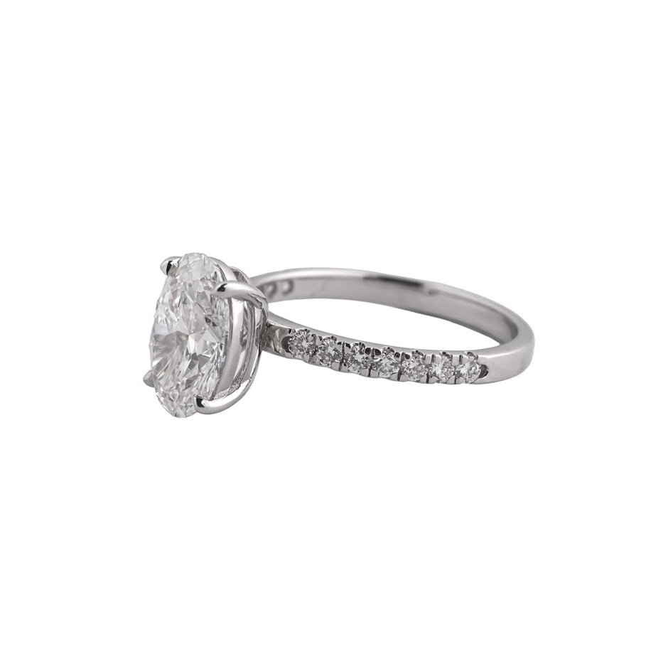Elysian Oval Pavé Solitaire Ring — view 2